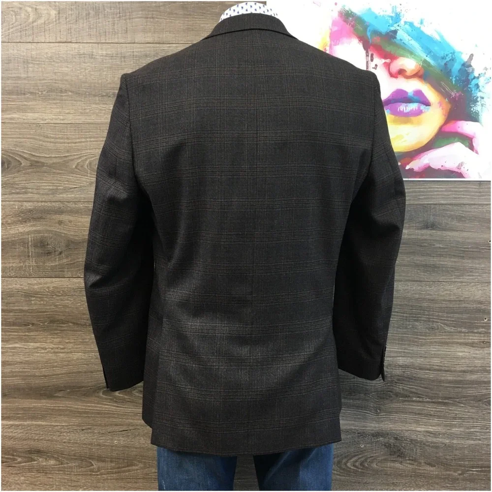 CALVIN KLEIN Mens Blazer Sport Coat Casual Jacket Size‎ 42L Two Button Wool Suit